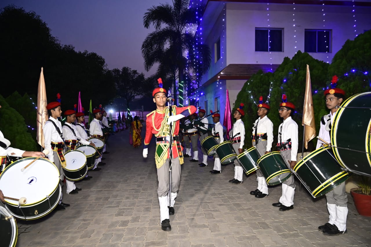 Students participating in school event