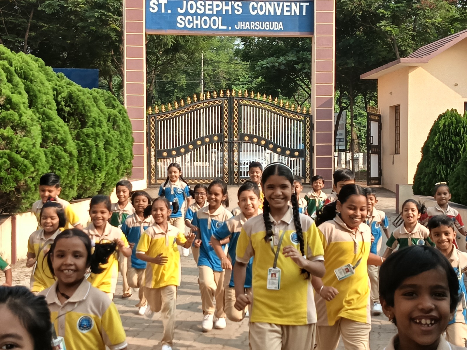 Students at school gate